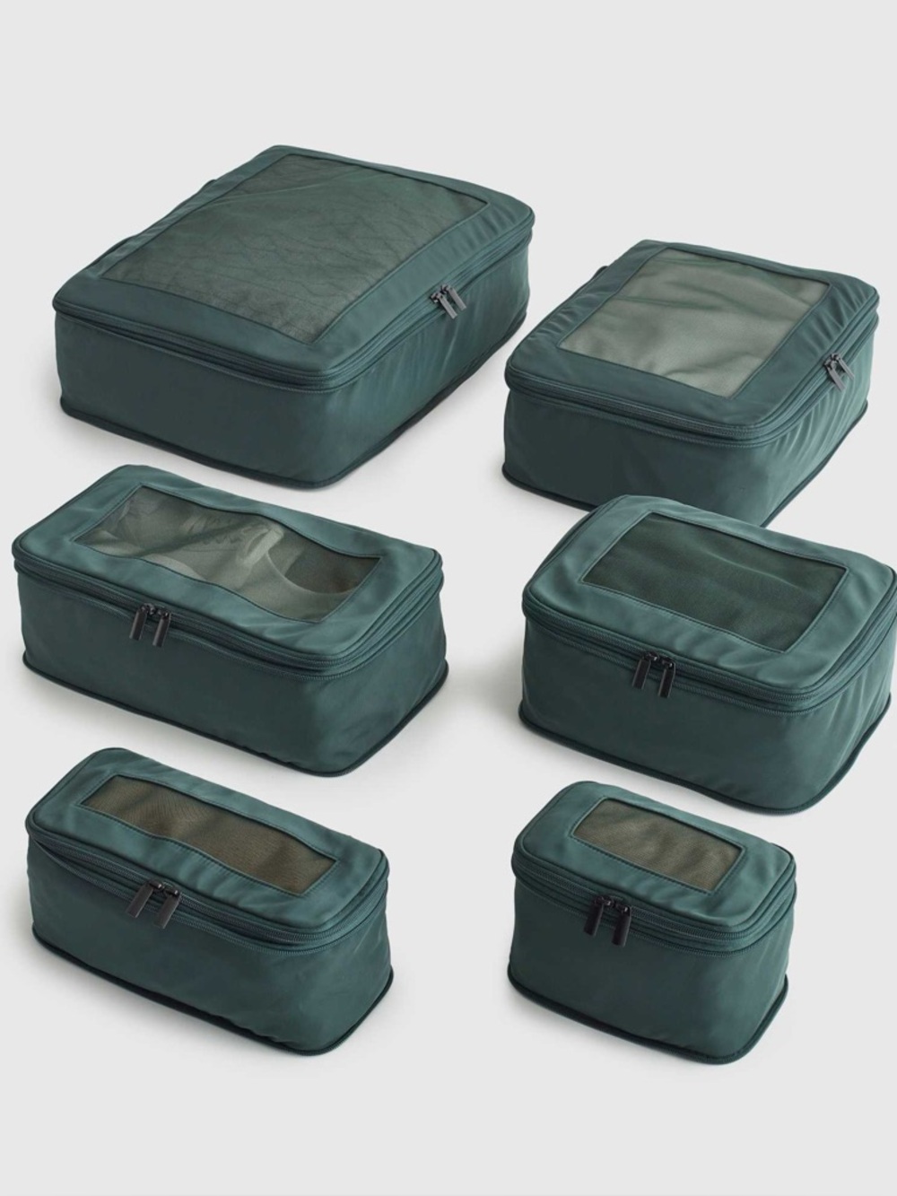 Quince Compression Packing Cubes Set of 6 - Forest Green